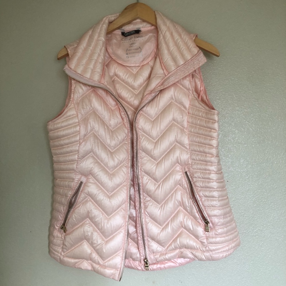 Calvin Klein Pink Down Puffer Vest Size Large